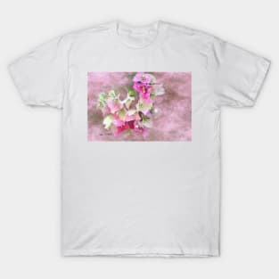 Pink Bougainvillea Flowers Digital Art T-Shirt